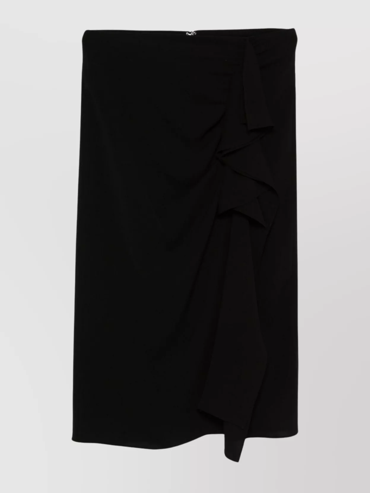 Max Mara High-waisted Ruffle Detail Midi Skirt In Black