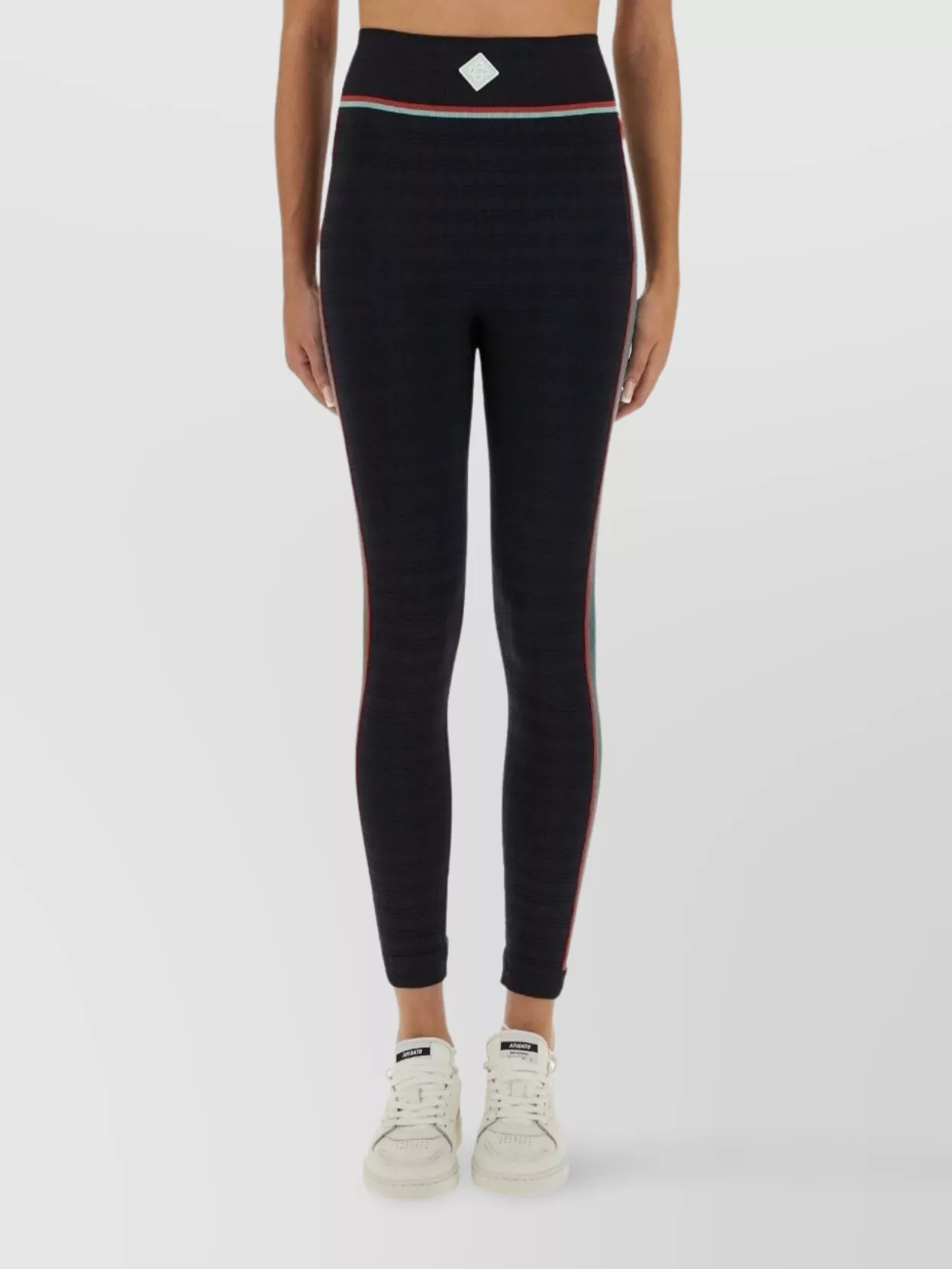 Casablanca High Waistband Ankle Length Trousers With Contrast Side Stripes
