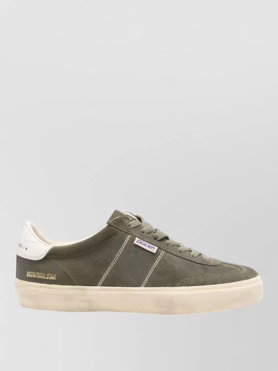 Golden Goose Soul Star Suede Sneaker Round Toe Rubber