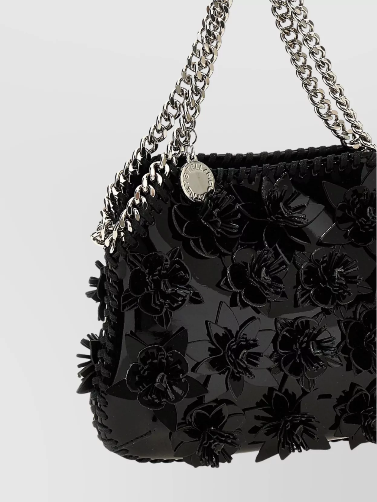 Stella Mccartney Floral Chain Strap Textured Shoulder Bag
