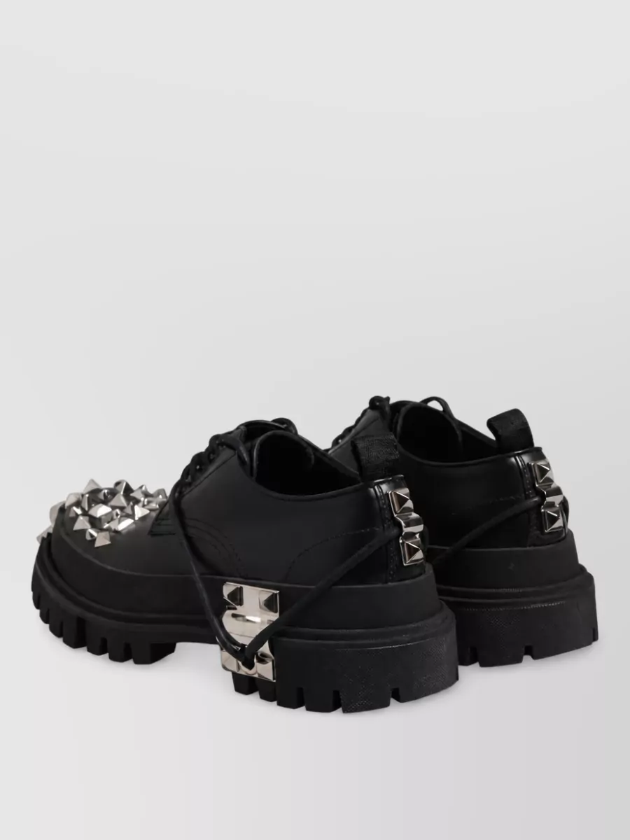 Dolce&Gabbana Studded Leather Derby Shoes