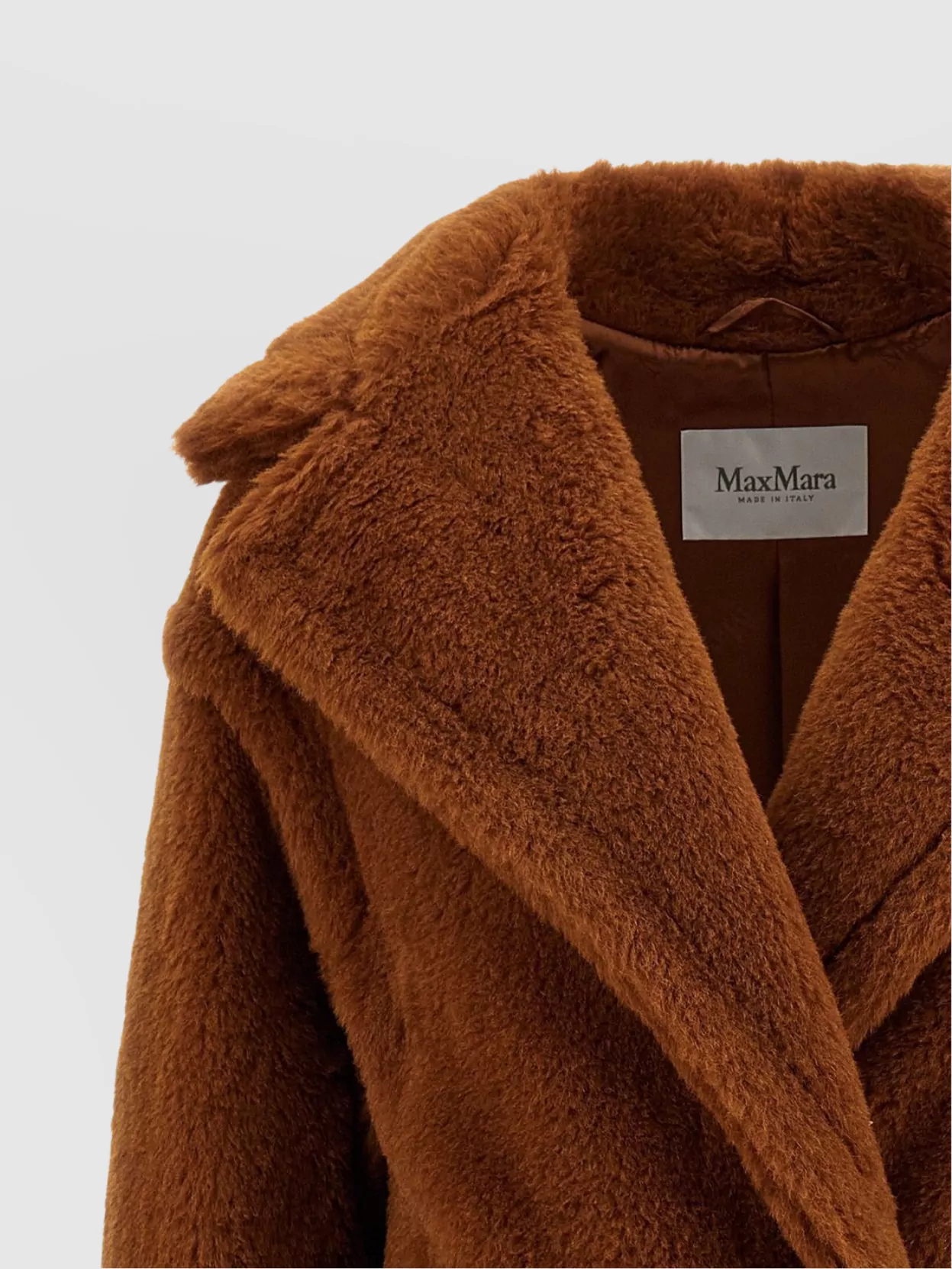 Max Mara Teddy Bear Icon Longline Faux Fur Coat