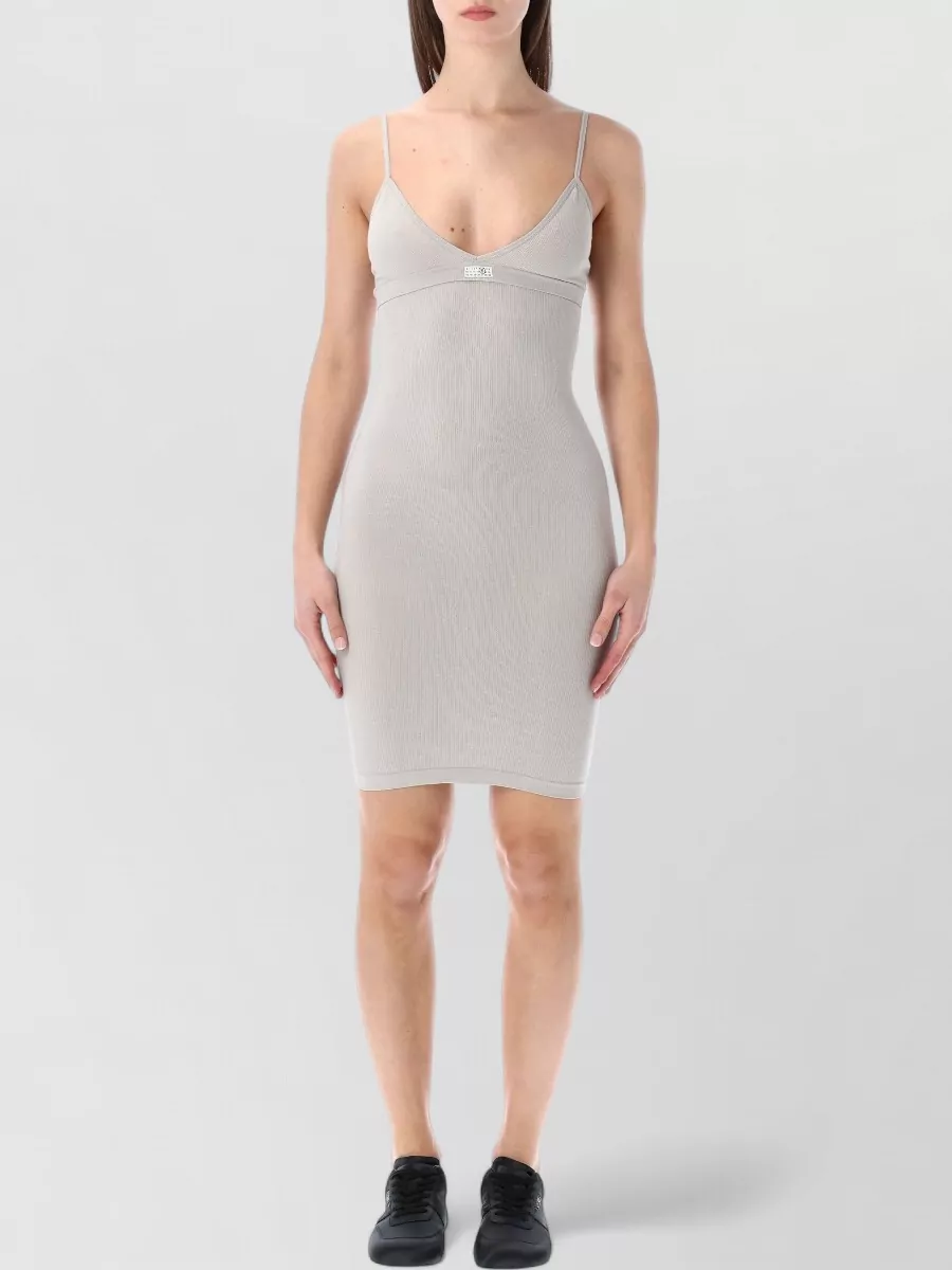 Mm6 Maison Margiela v-neck sleeveless knee-length dress