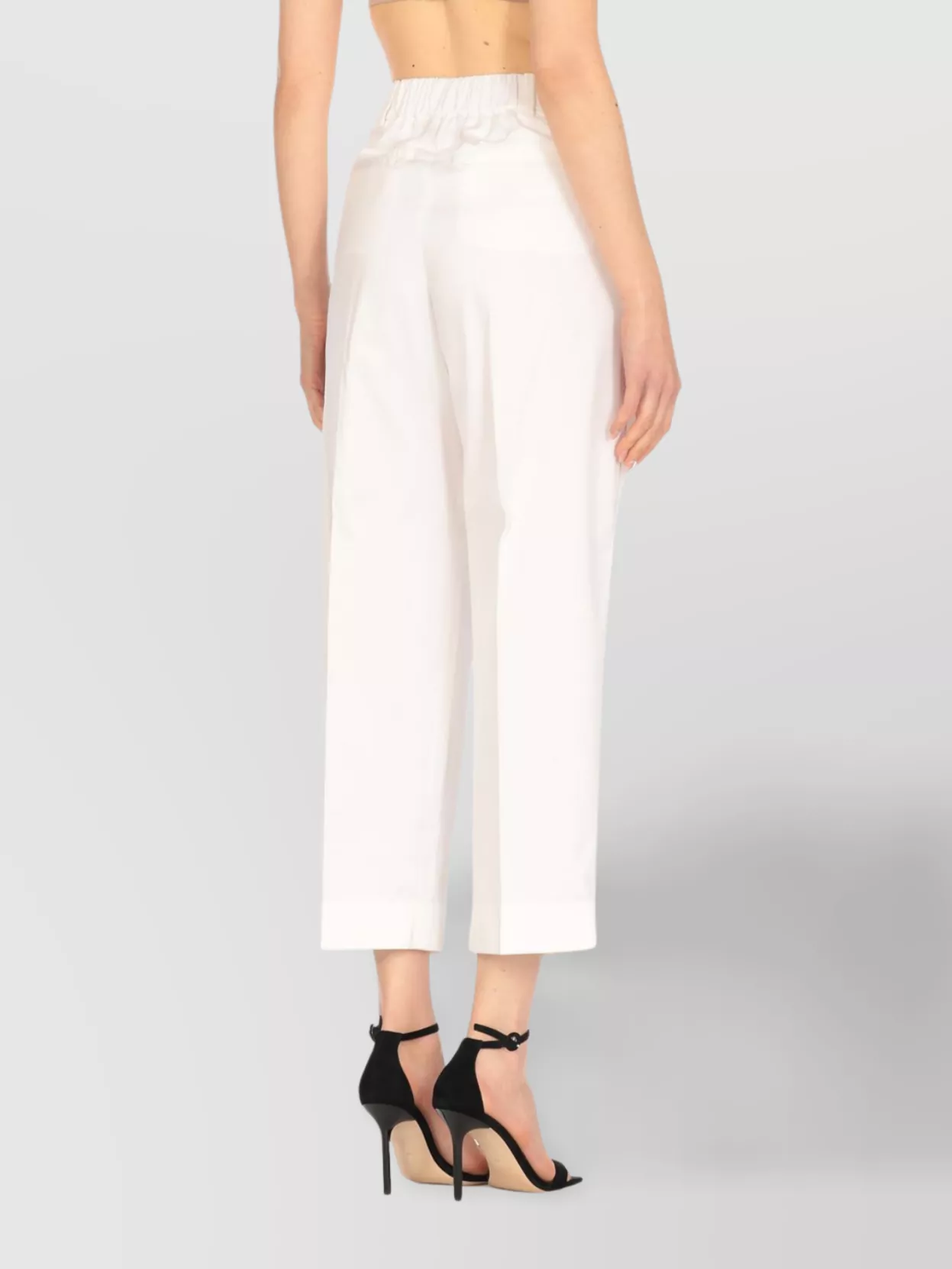 Peserico Cotton Wide Leg Trousers With Pleated Design