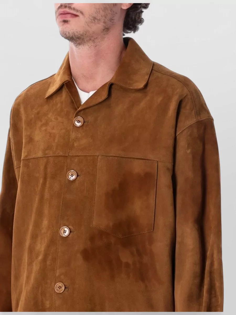 Ami Paris Suede Leather Overshirt