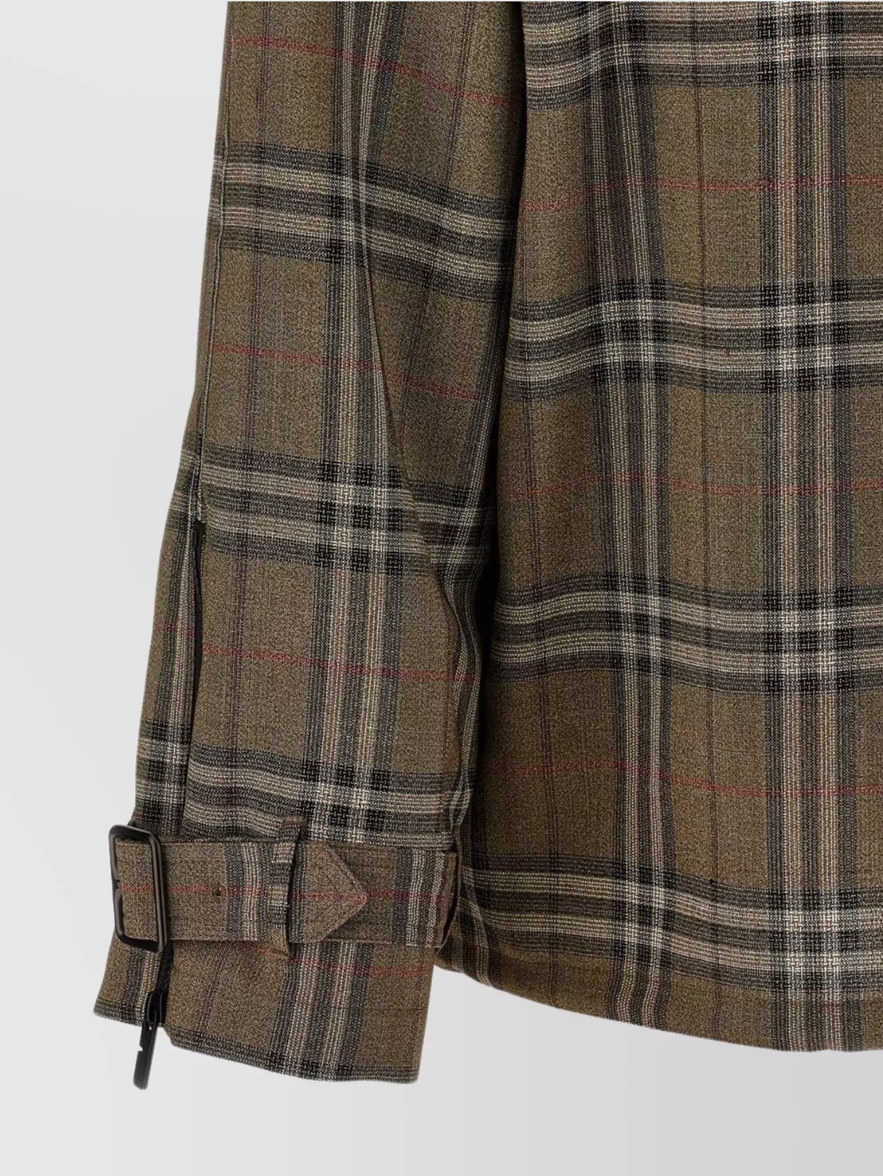 Burberry Half-zip Jacket With Check Pattern In Silk Blend Men