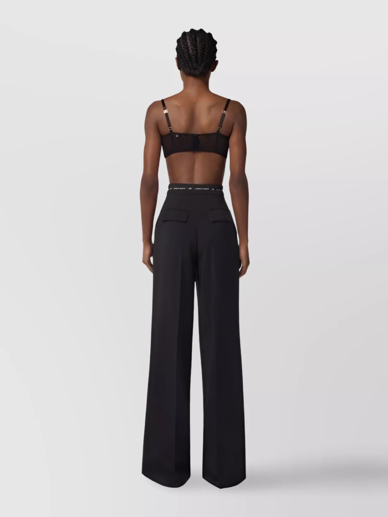 Elisabetta Franchi Adjustable Strap Sheer Lingerie With Gold Hardware