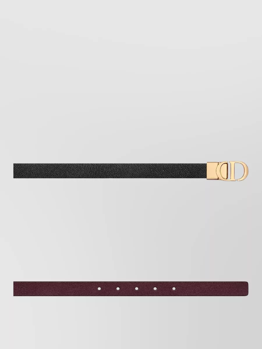Christian Dior Signature Reversible Belt Gold-Tone Buckle