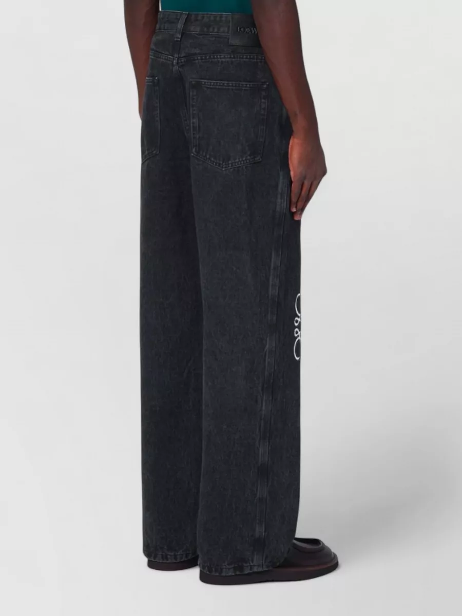 Loewe Anagram Wide Leg Jeans Embroidered Detail