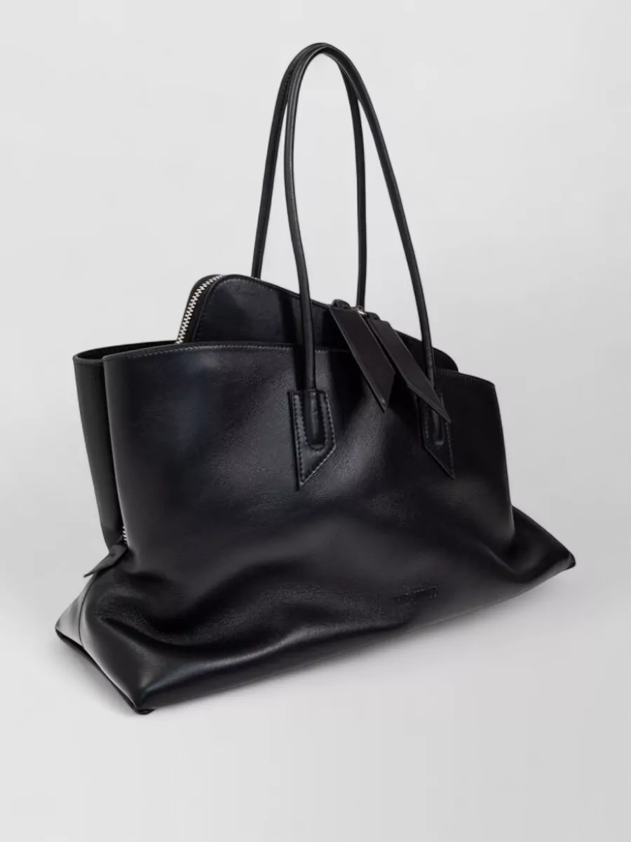 The Attico Medium Leather Top Handle Tote Bag