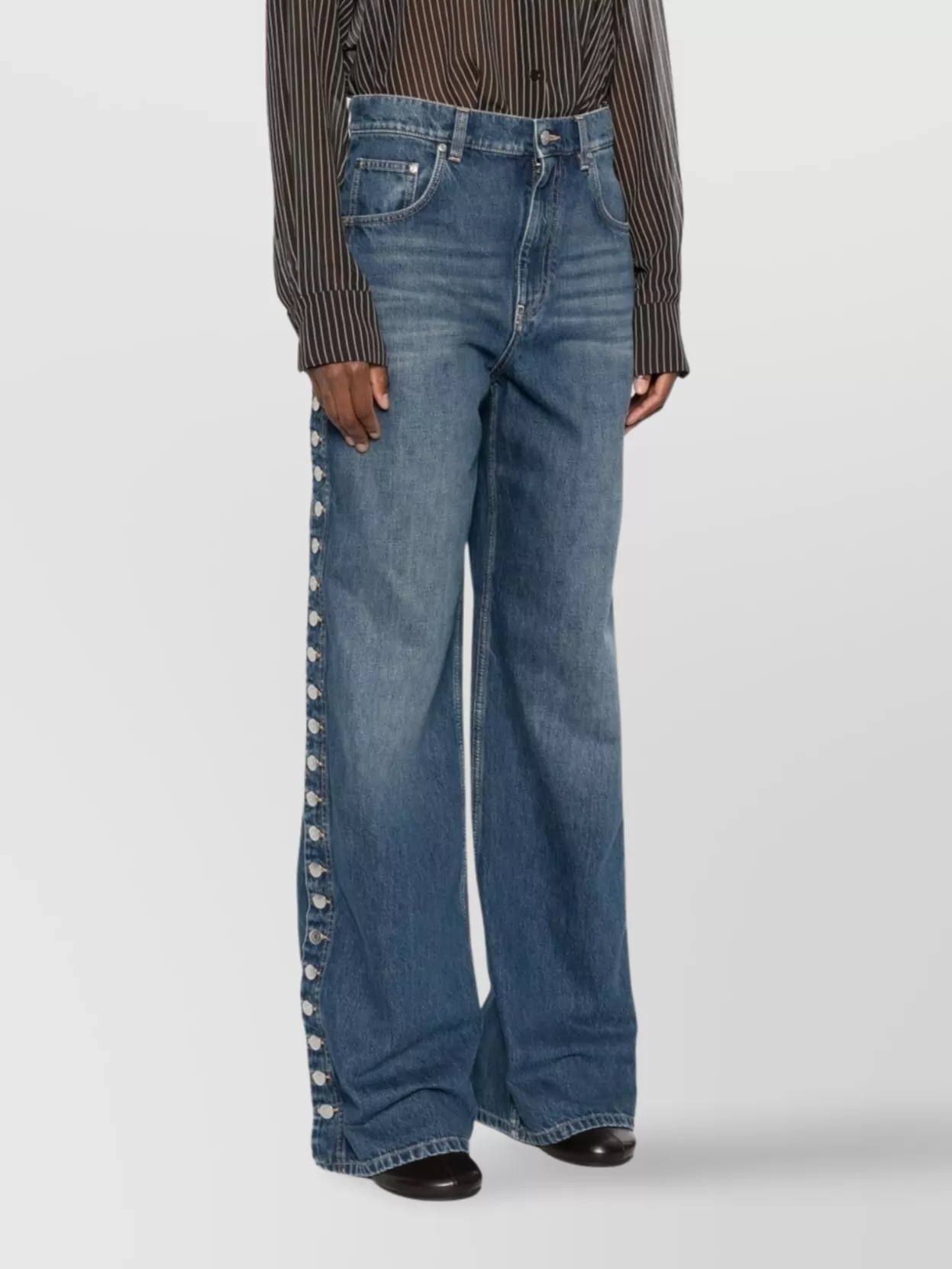 Stella Mccartney Loose Fit Denim Trousers In Blue