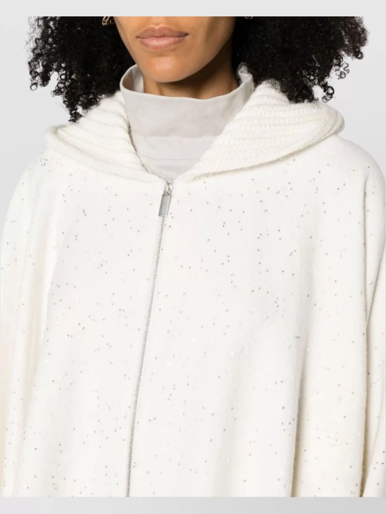 Fabiana Filippi Soft Cape Hooded Fringe Jacket