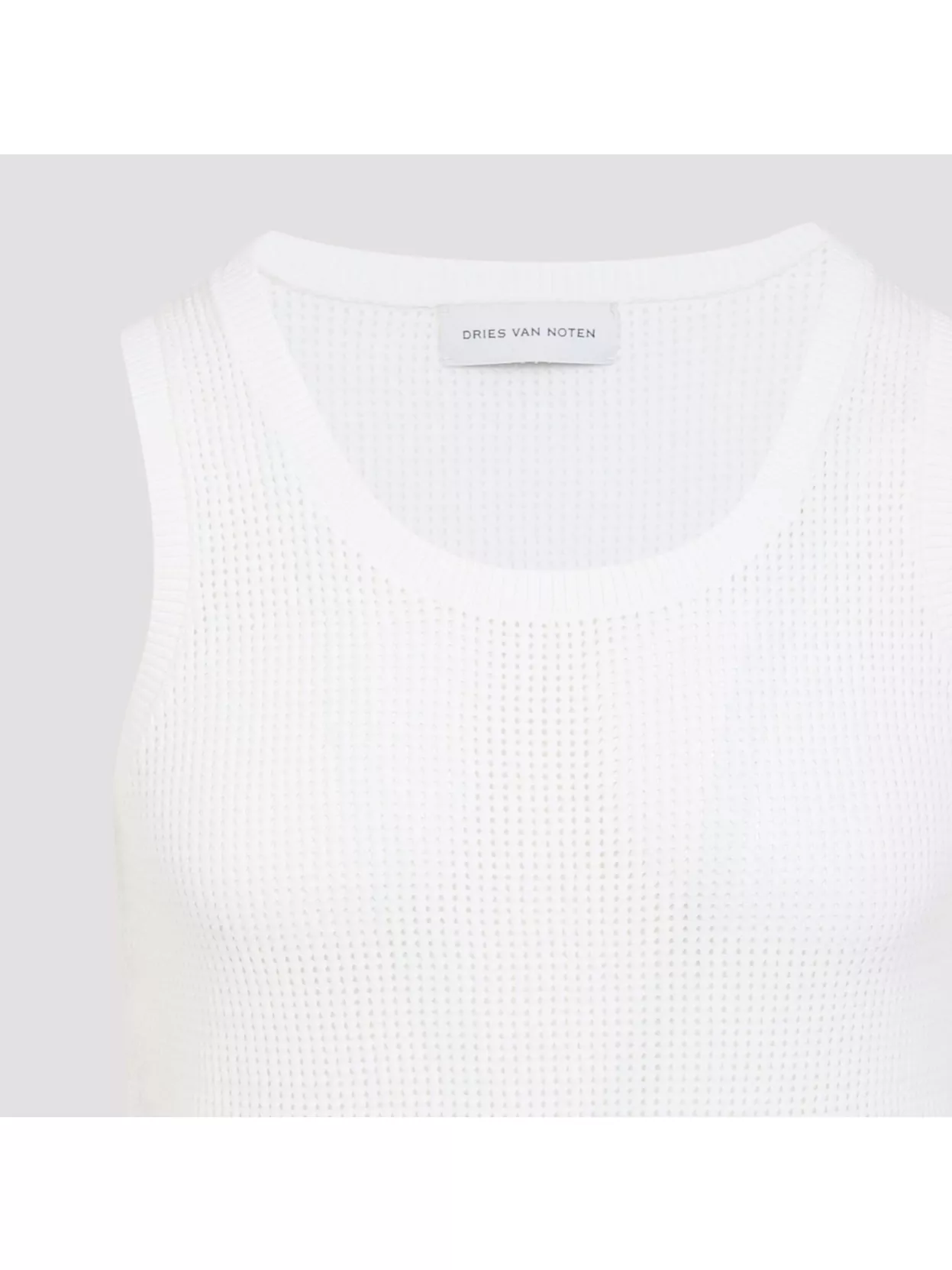 Dries Van Noten Sleeveless Textured Top With Clean Silhouette