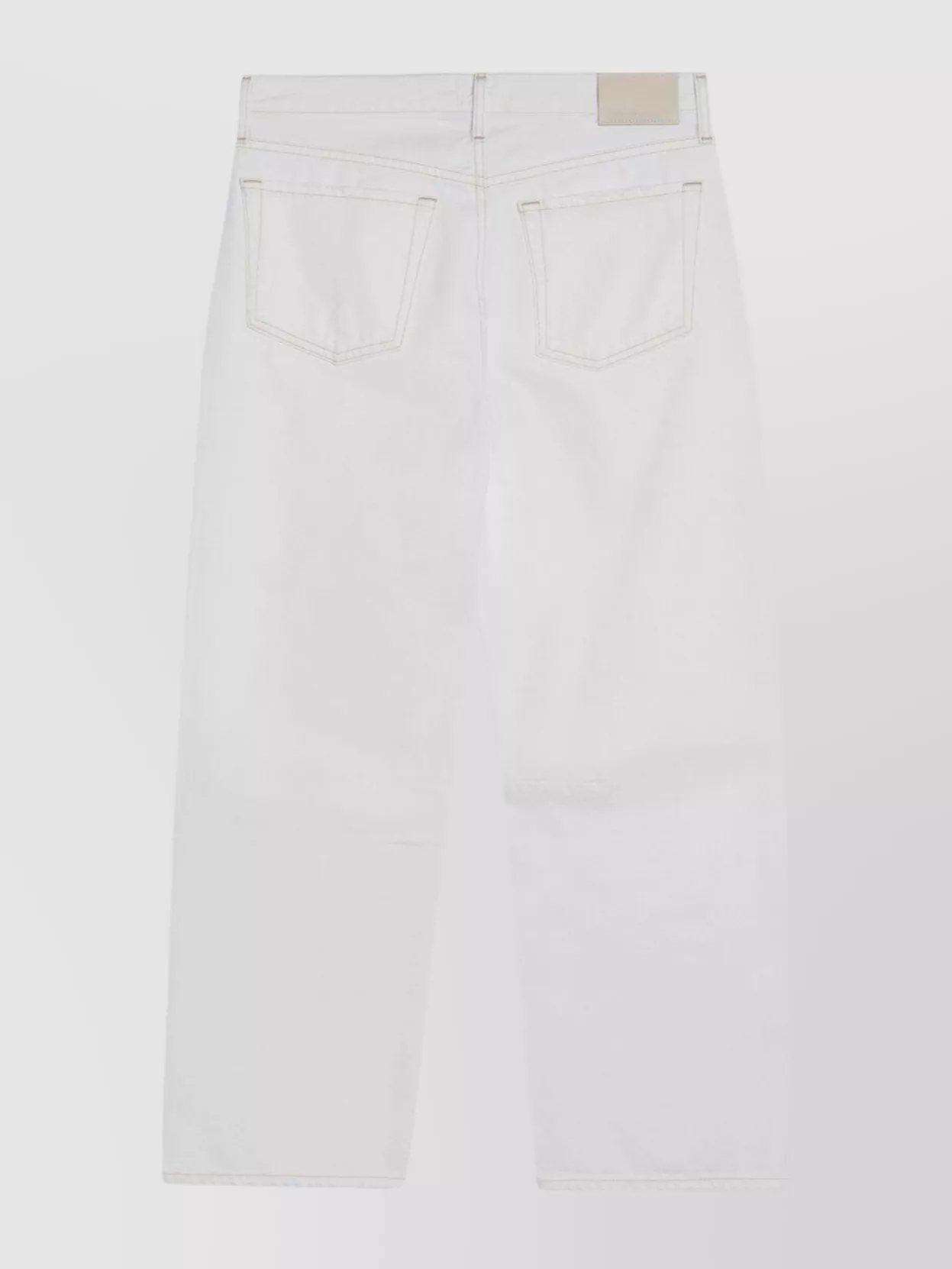 Citizen Of Humanity Denim Trousers With Belt Loops And Contrast Stitching In White