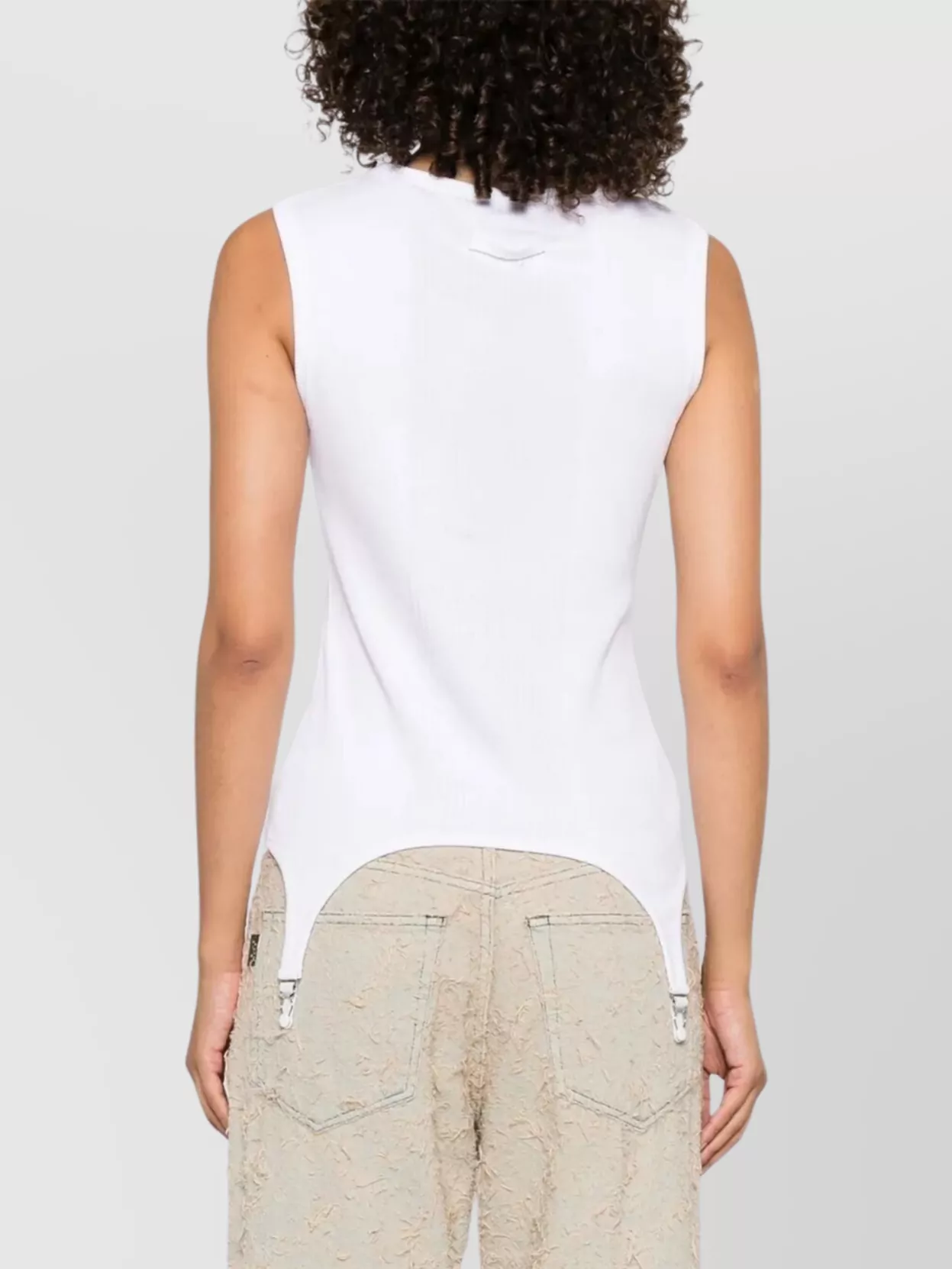Jean Paul Gaultier Ribbed Tank Top Lingerie Garter
