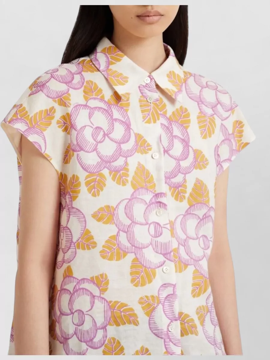 Marni Floral Short Sleeve Collared Neck Shirt