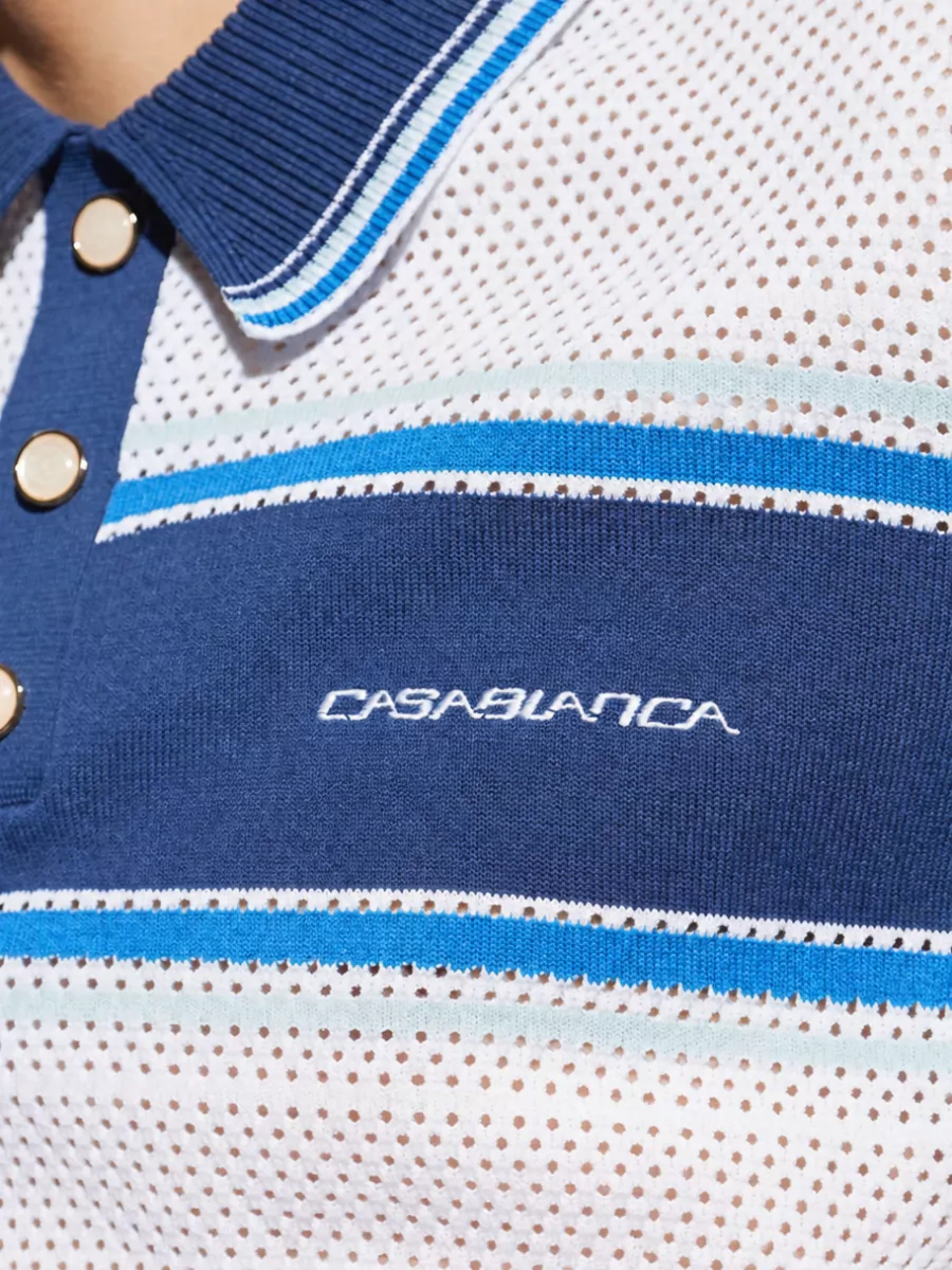 Casablanca Striped Polo Shirt