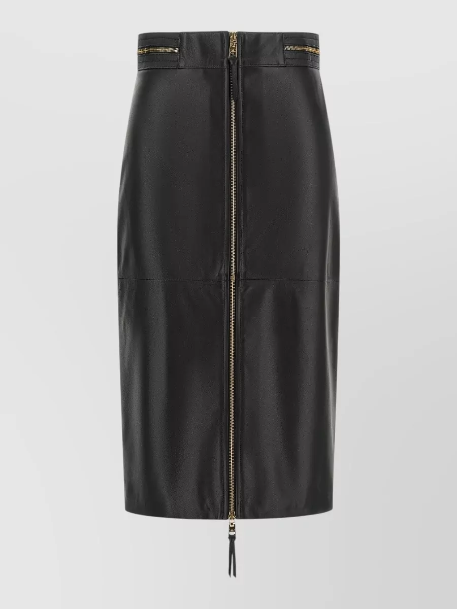 Elisabetta Franchi leather high-rise midi pencil skirt