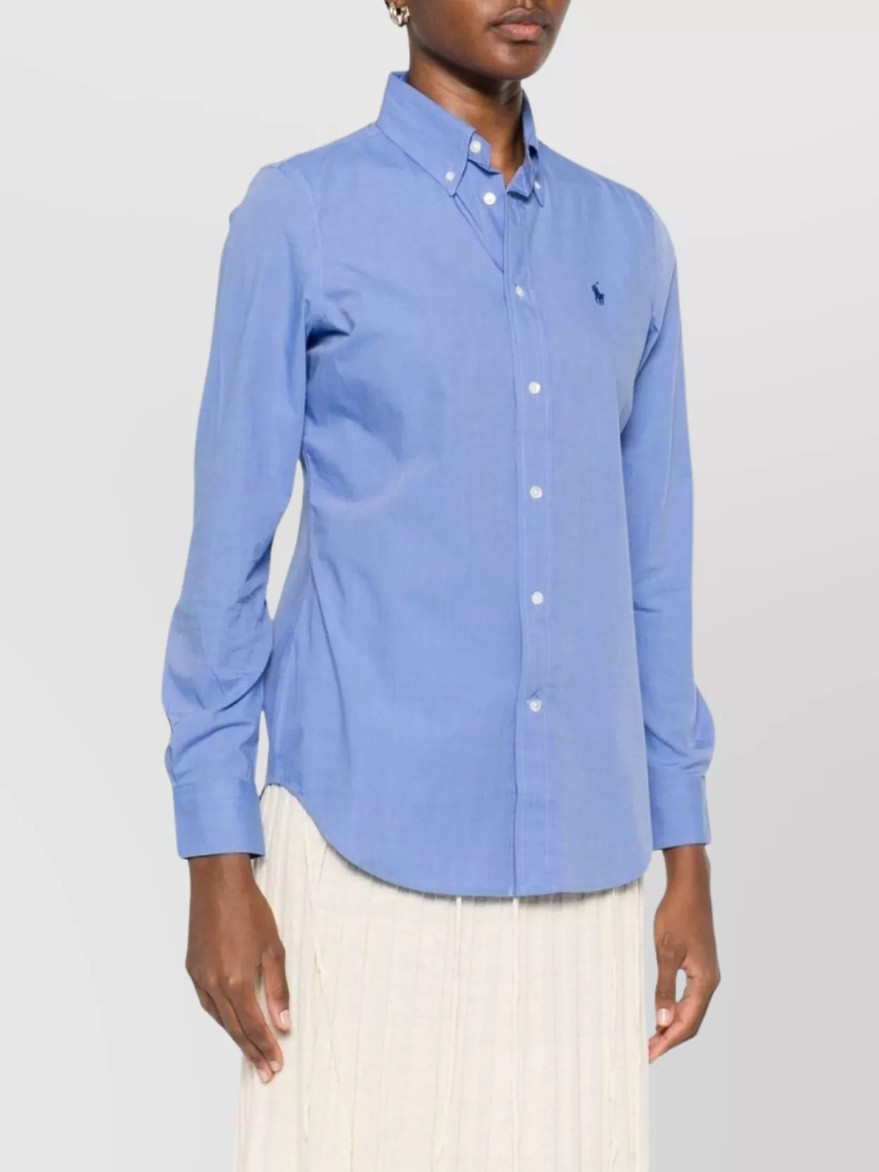 Ralph Lauren Cotton Shirt Long Sleeves In Blue