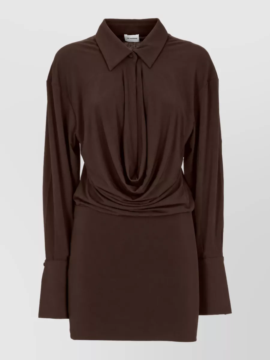 The Andamane draped long-sleeve mini dress