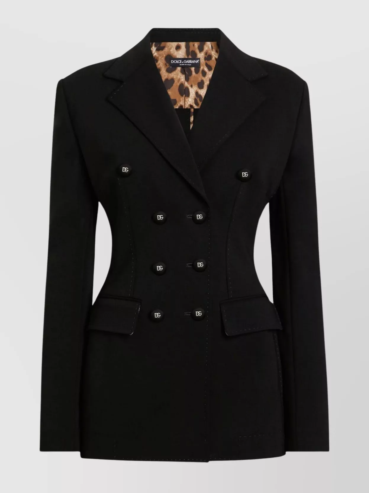 Dolce & Gabbana Double-breasted Fitted Suit Jacket In Black