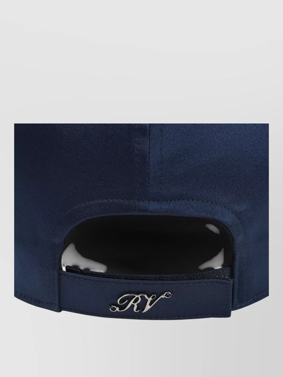 Roger Vivier Flower Crystal Cap Curved Brim Detail In Blue