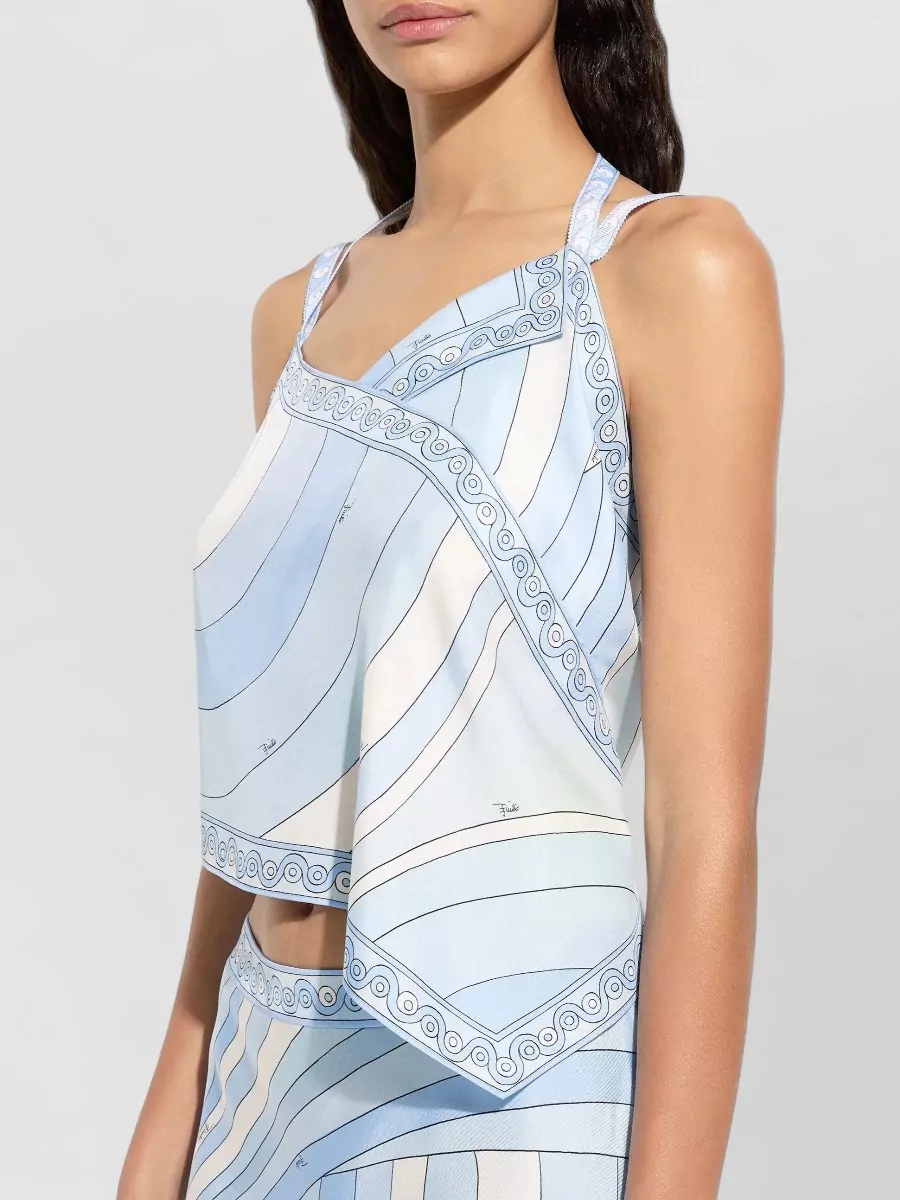 Pucci Silk Asymmetric Printed Midi Dress