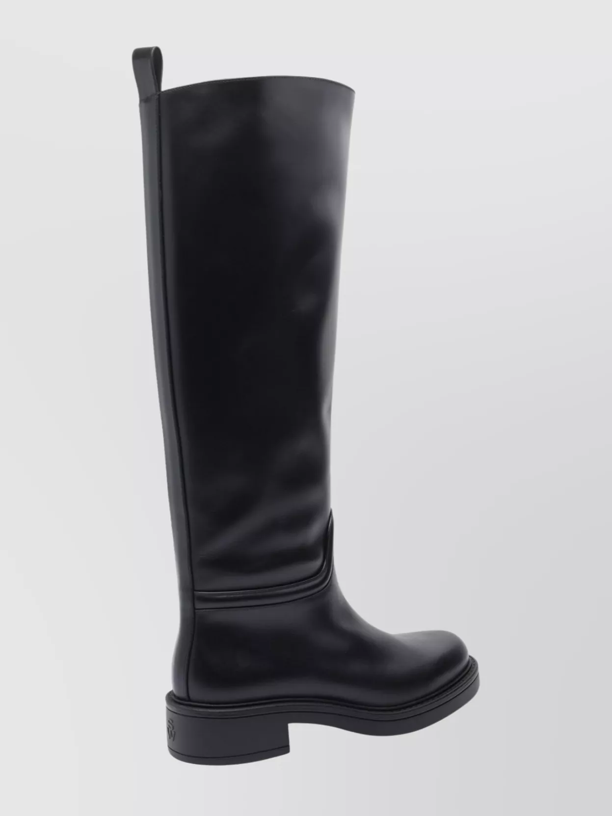 Stuart Weitzman Stylish Knee-high Leather Block Heel Boots In Black