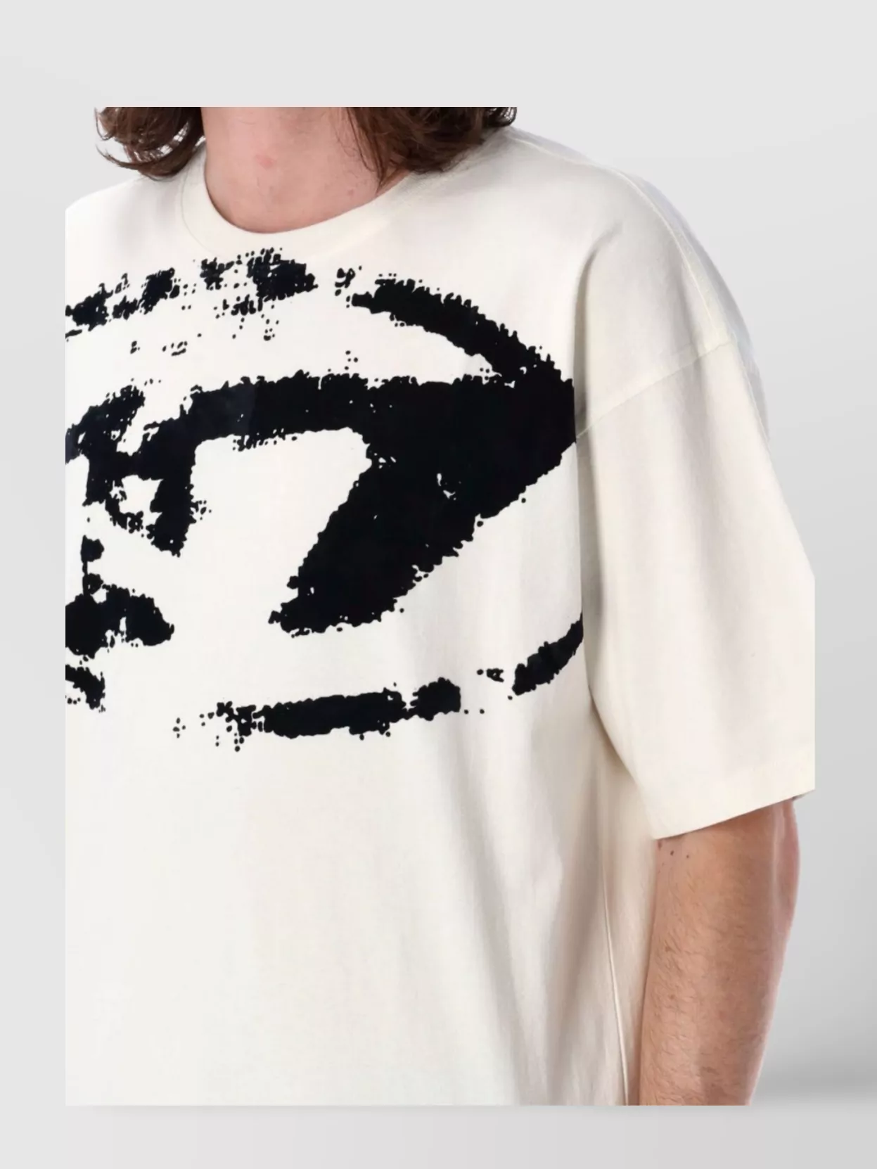 Diesel Graphic Print Round Neck Short Sleeves