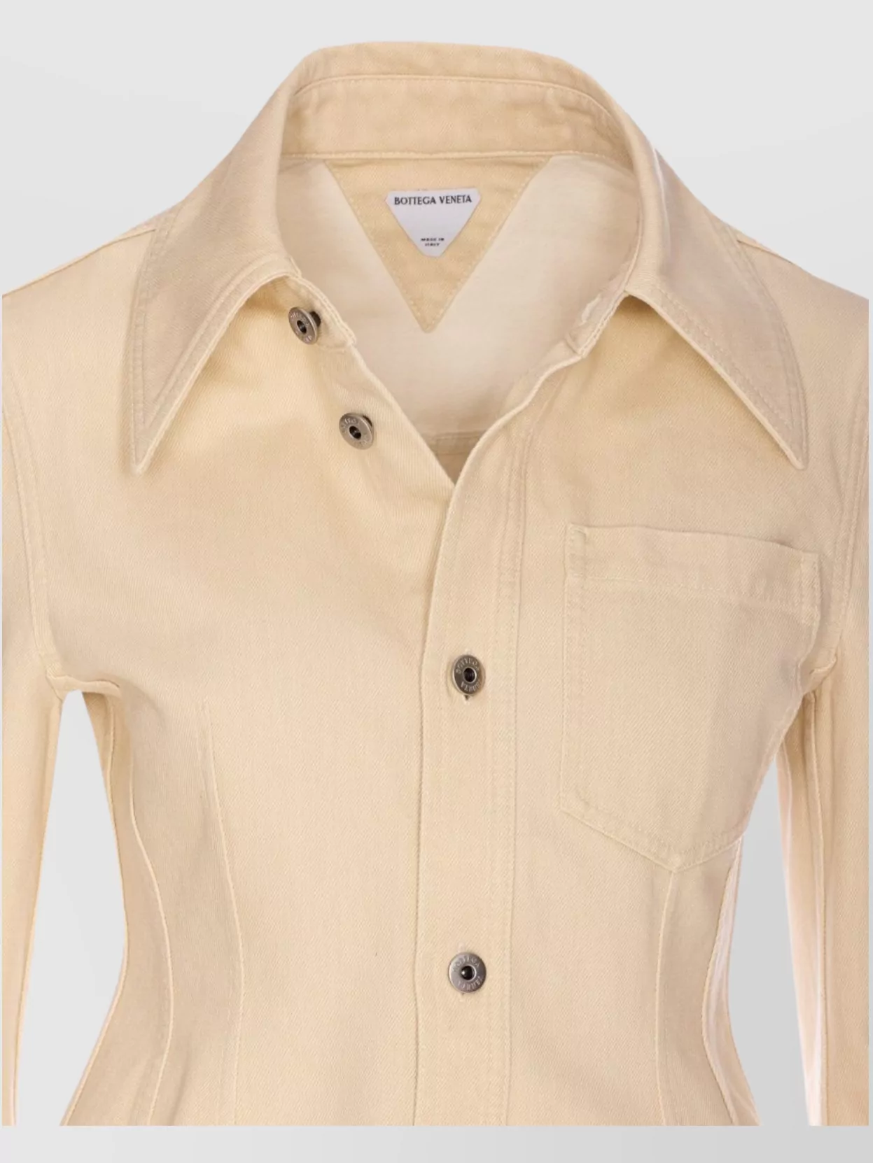 Bottega Veneta Long Sleeves Pointed Collar Jacket With Front Pocket