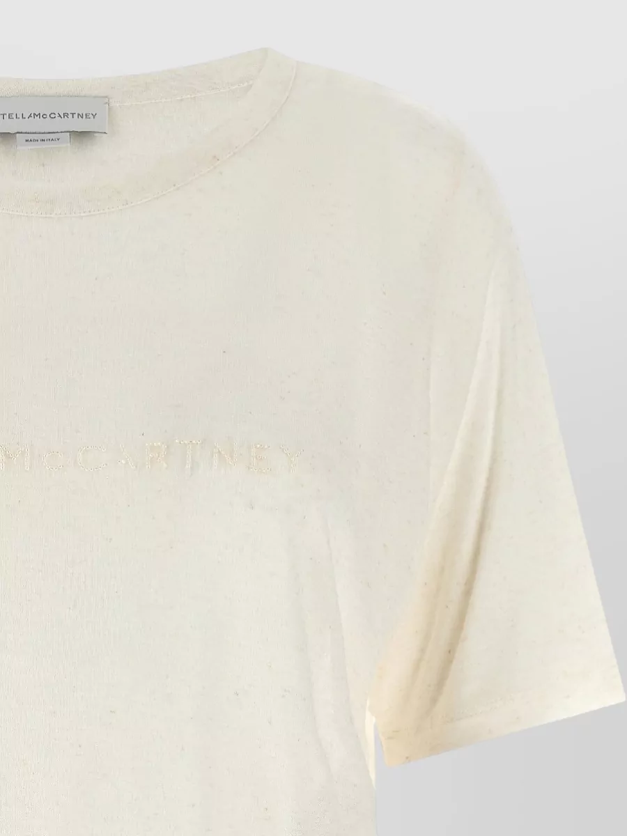 Stella Mccartney Beaded Embroidery Crew Neck Short Sleeve T-Shirt