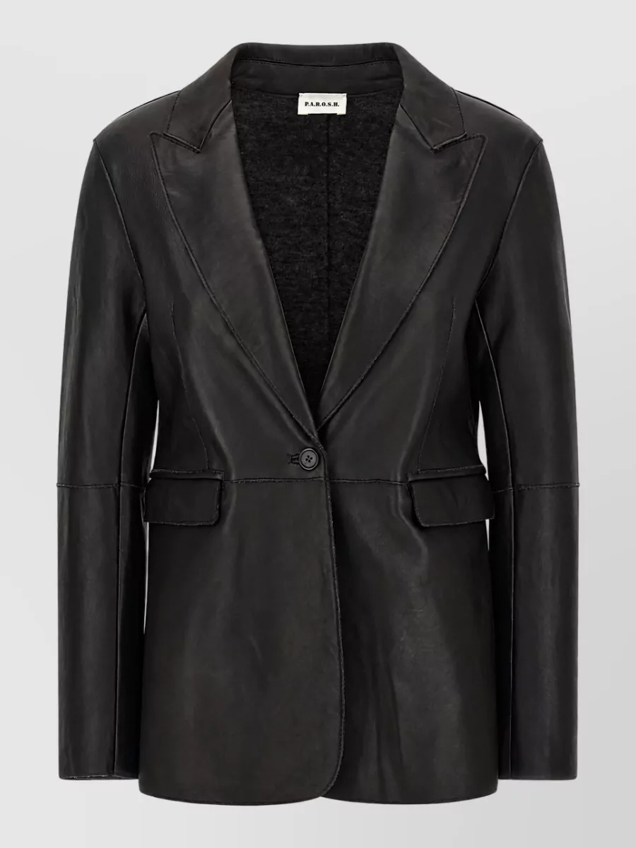 P.a.r.o.s.h. leather single breasted blazer