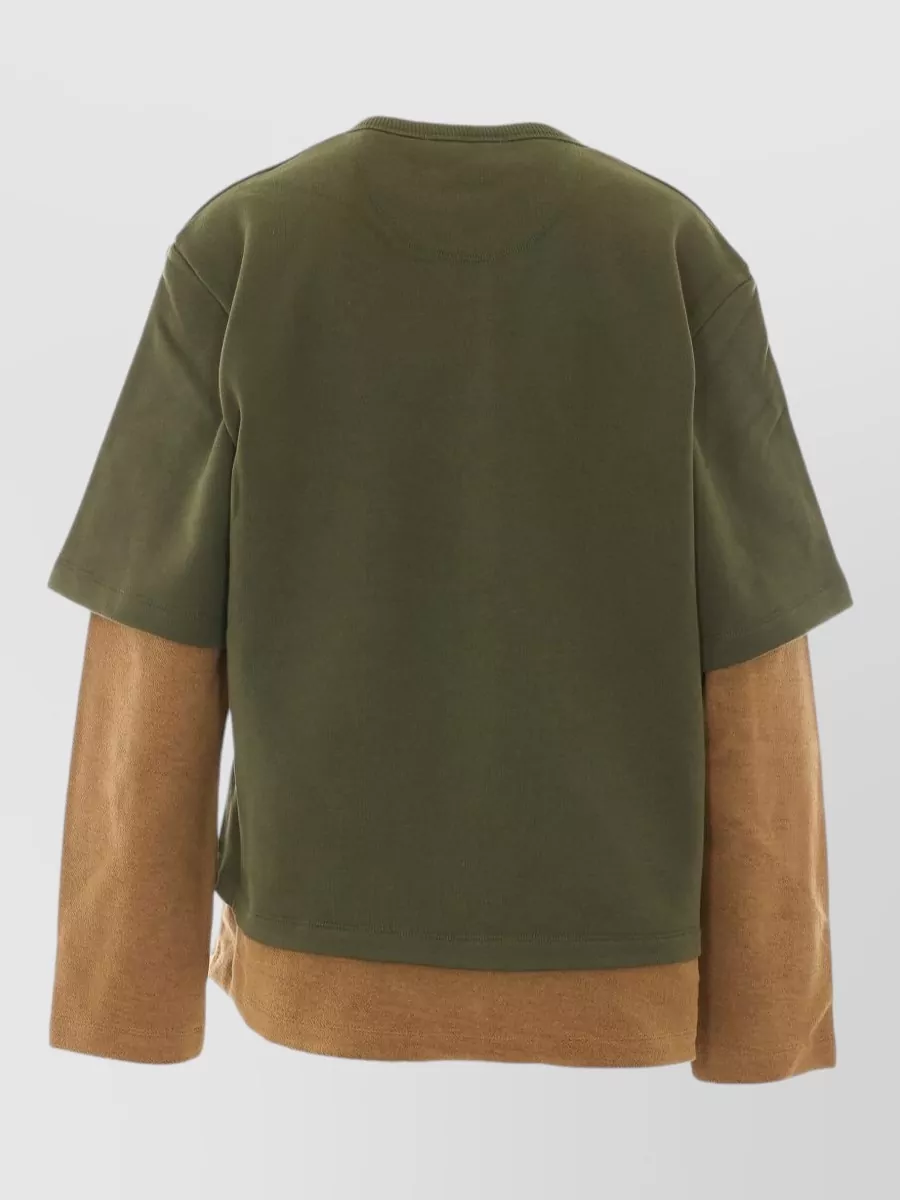 The Attico Cotton Color-Block Crew-Neck Long-Sleeve Knitted Top