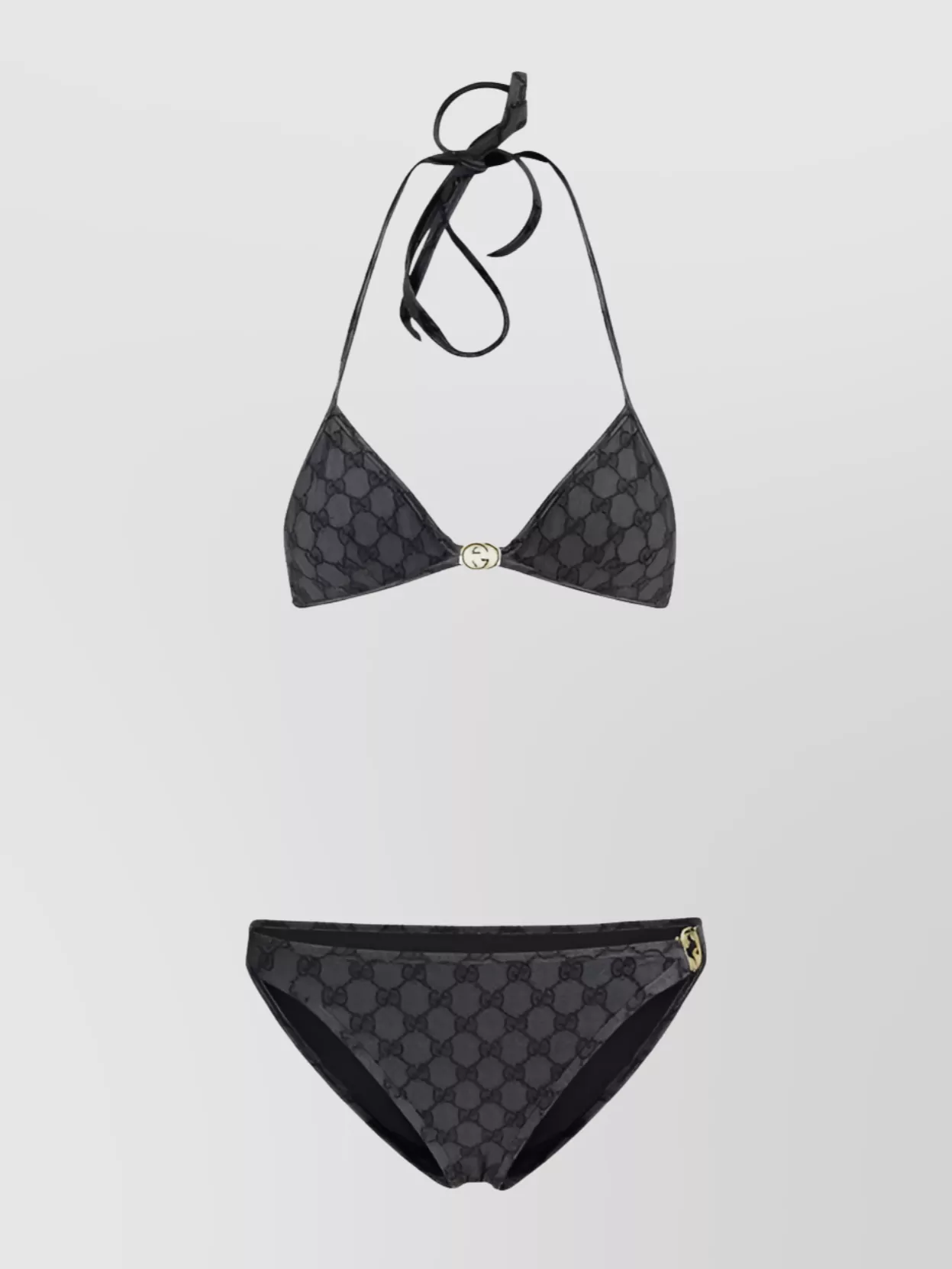 Gucci Gg Pattern Halter Neck Triangle Top Swimsuit