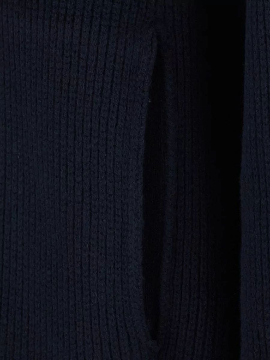 Emporio Armani Ribbed Knit High Neck Wool Zip Jacket