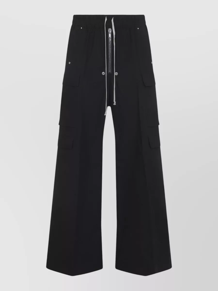 Rick Owens Cargo Belas Wide Leg Cotton Pants