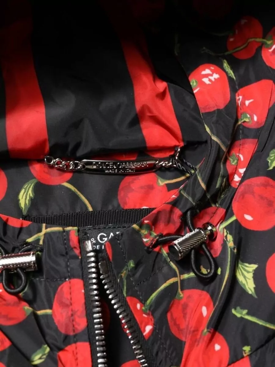 Dolce&Gabbana Cherry Print Hooded Windbreaker Jacket