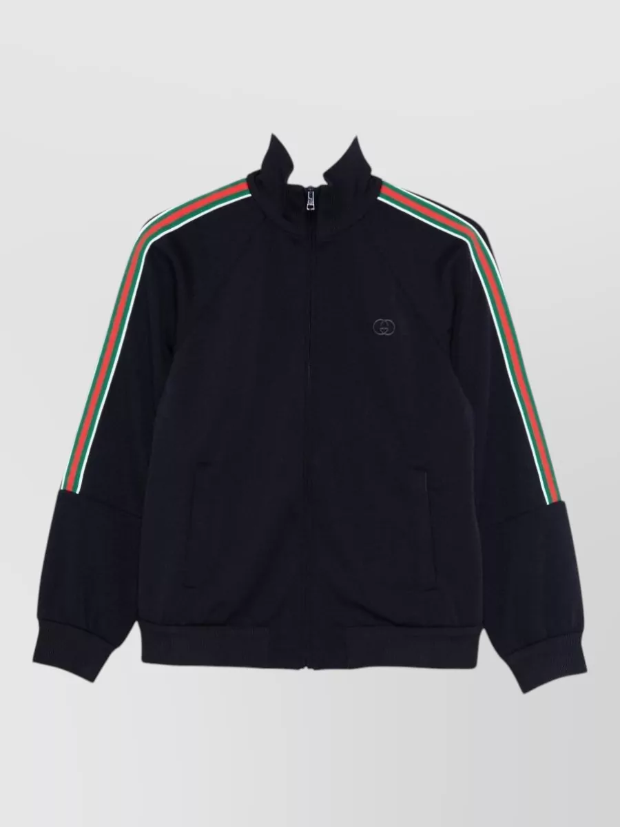 Gucci Technical jersey high-neck ribbed-trim bomber jacket