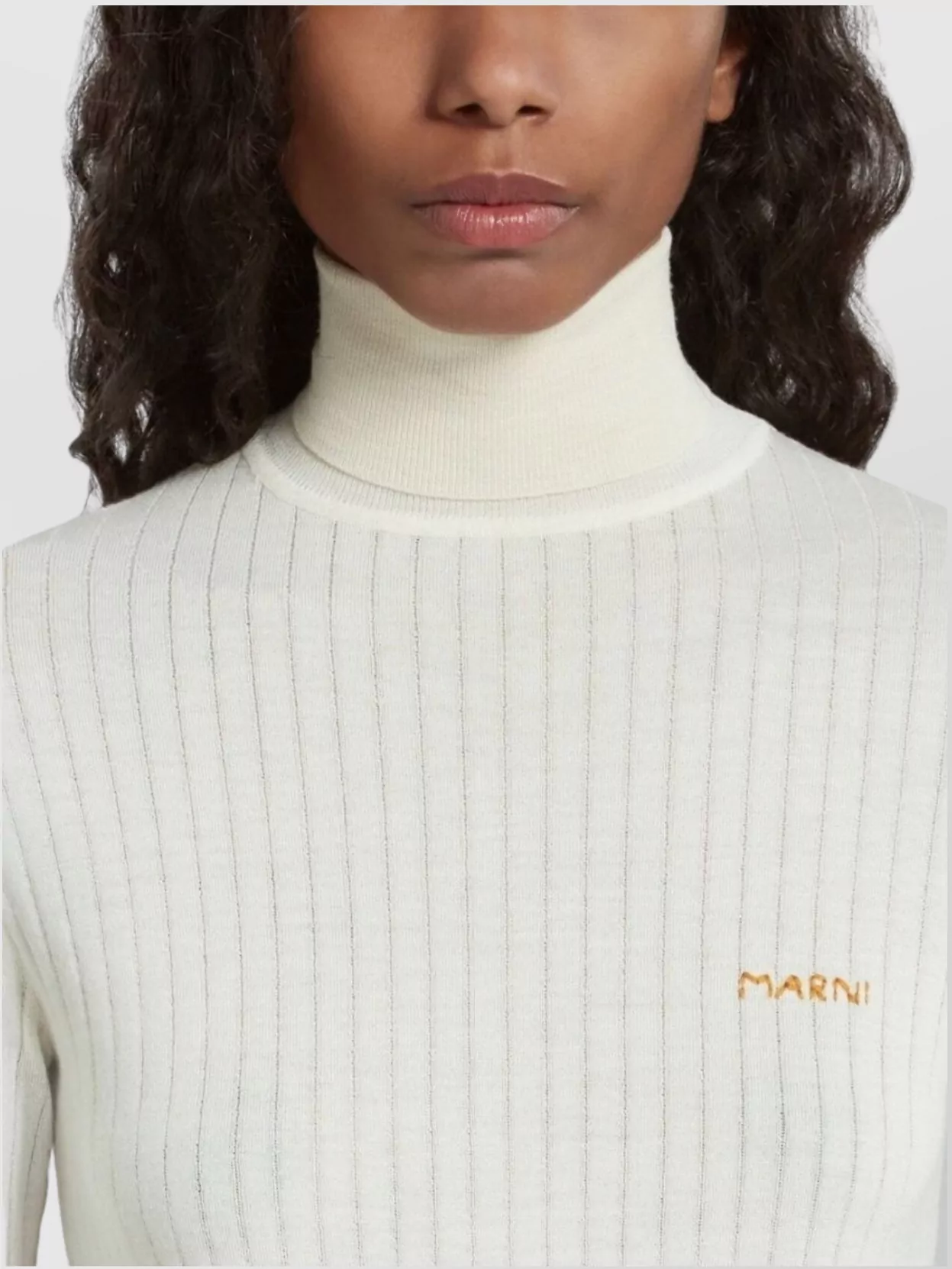 Marni Ribbed Turtleneck Sweater Long Sleeves