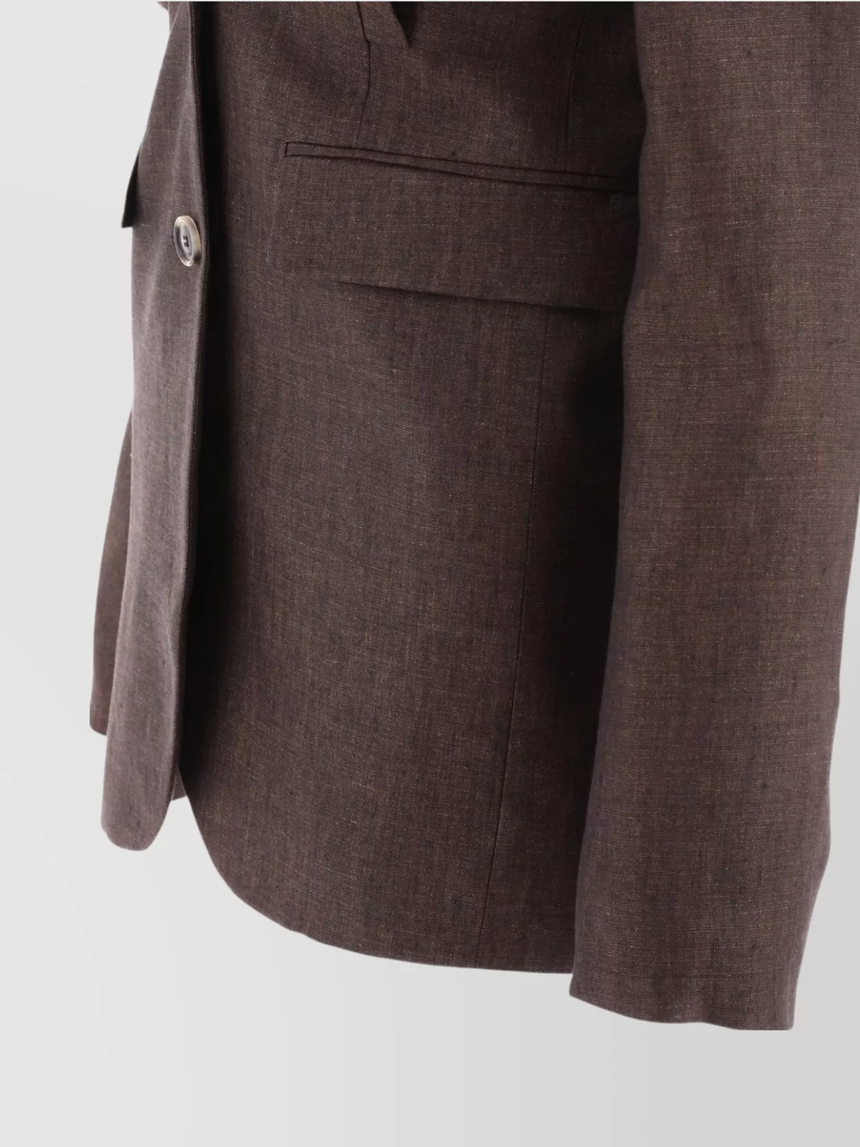 Loewe Tailored Linen Jacket Flap Pockets In Brown