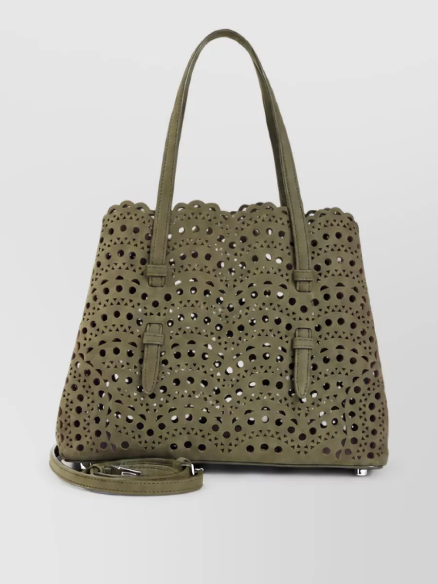 Alaïa Leather Laser Cut Tote Bag