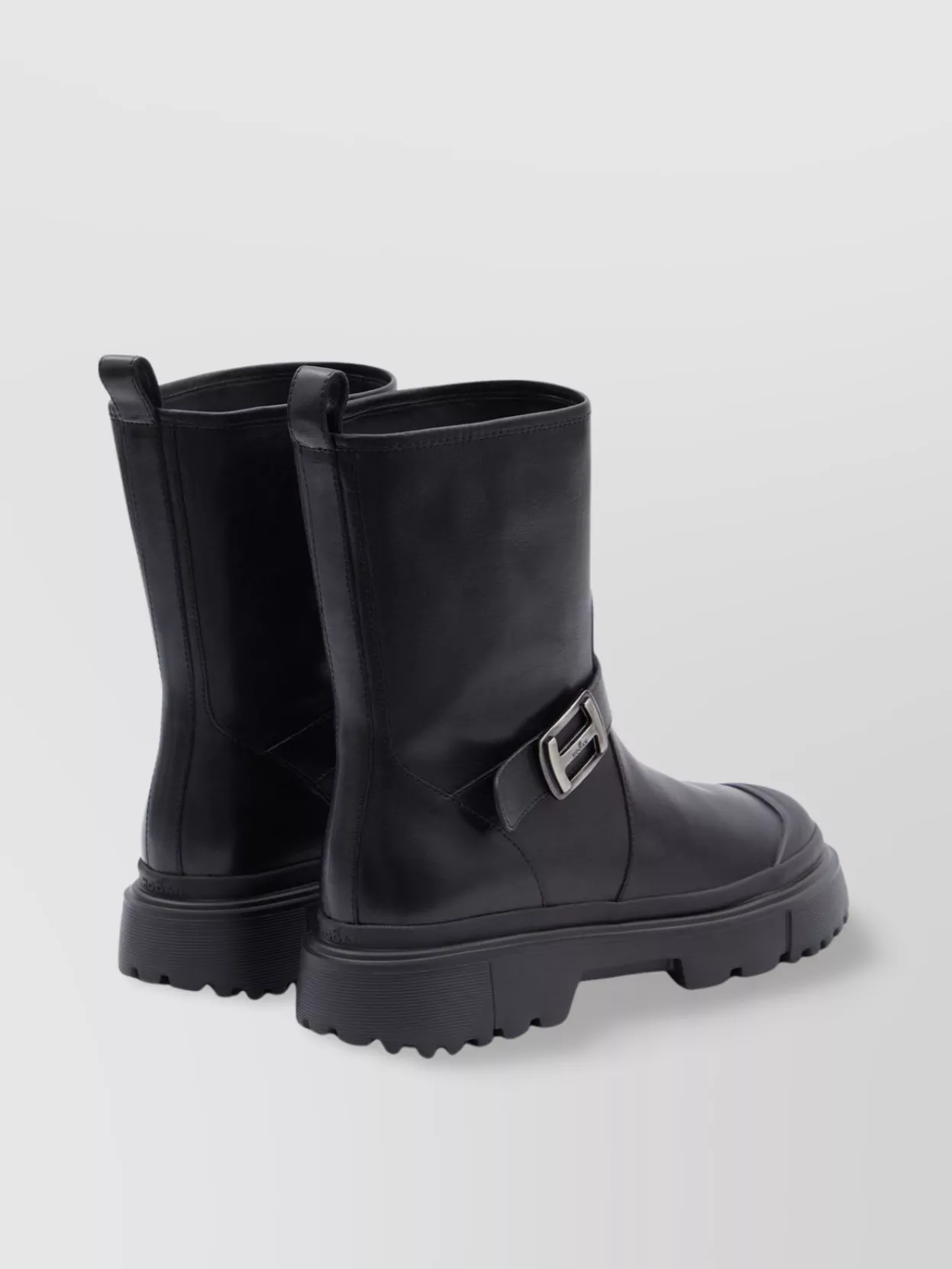 Hogan Biker Boots With Lug Rubber Sole