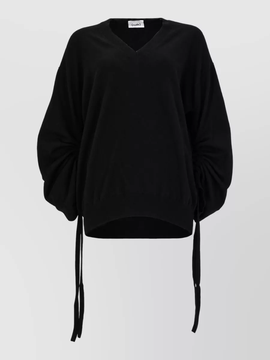 Nude v-neck sweatshirt