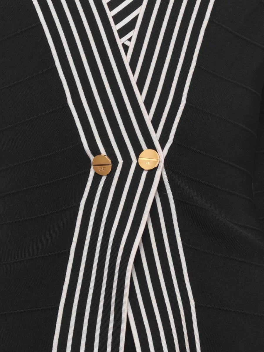 Elisabetta Franchi Fine-Knit Long-Sleeve Cardigan