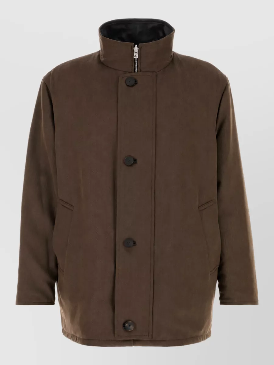 Auralee wool twill reversible jacket