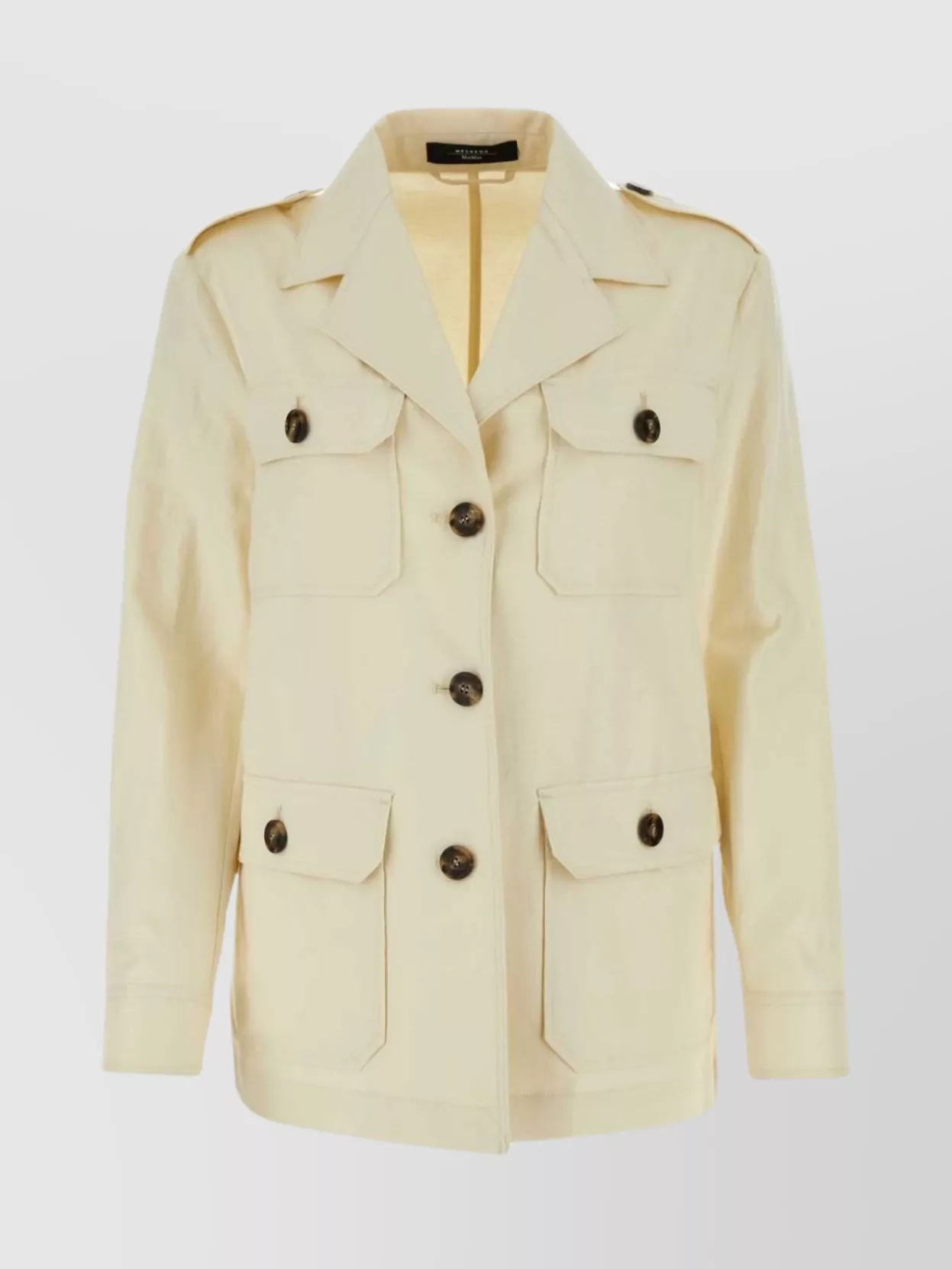 Shop Weekend Max Mara Cotton Blend Bacca Jacket With Long Sleeves