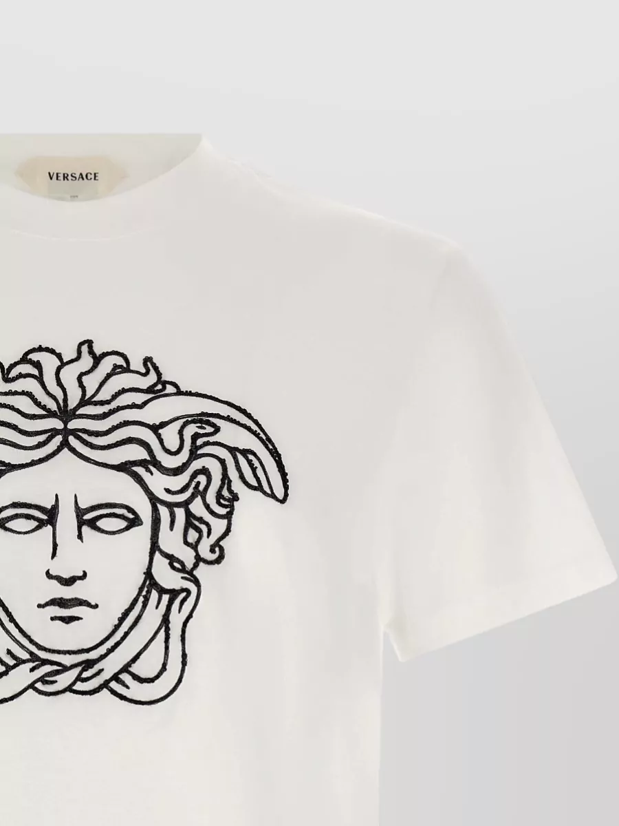 Versace Embellished Cotton Crew-Neck T-Shirt