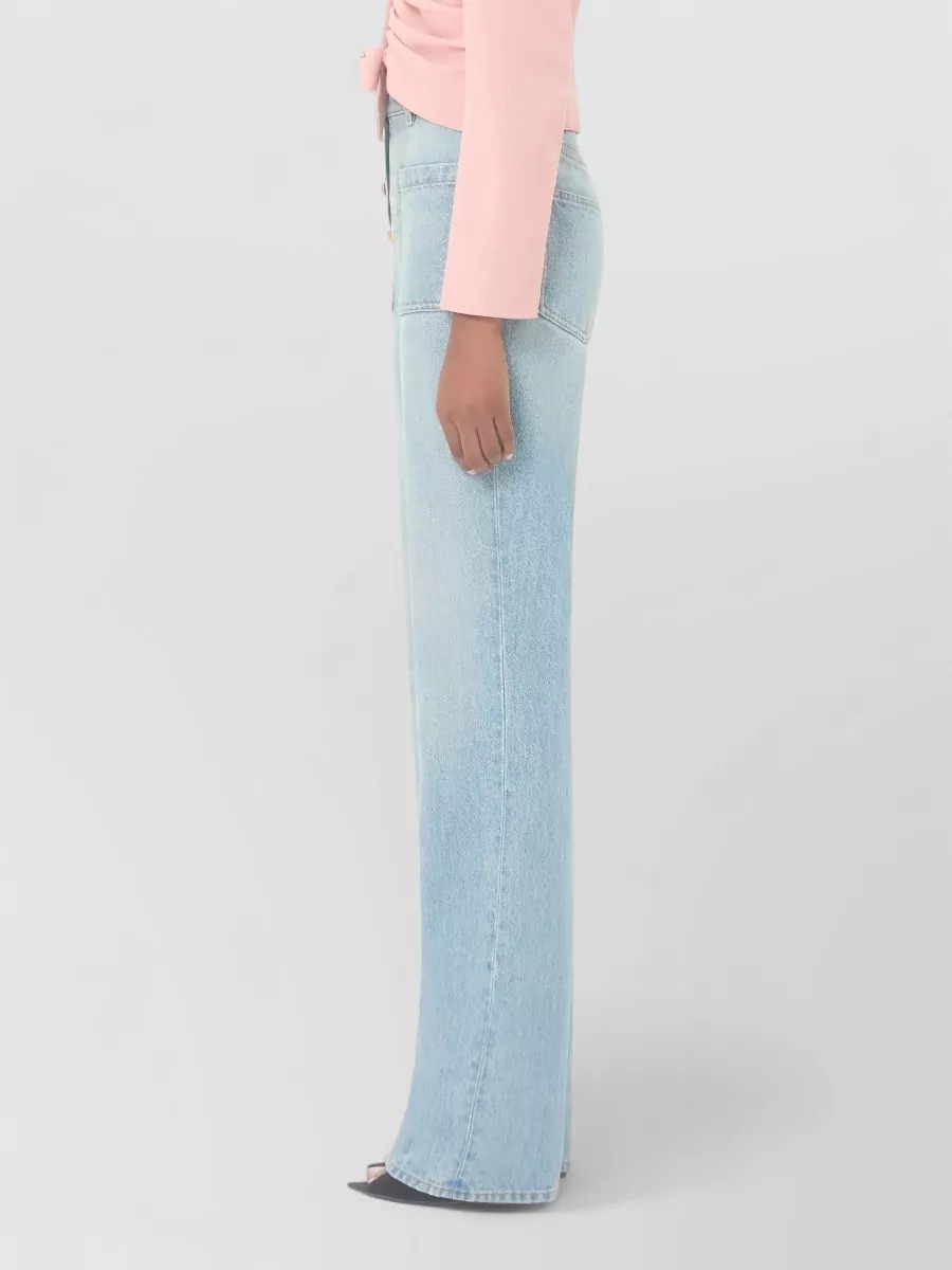 Valentino Cotton High-Rise Straight-Leg Jeans