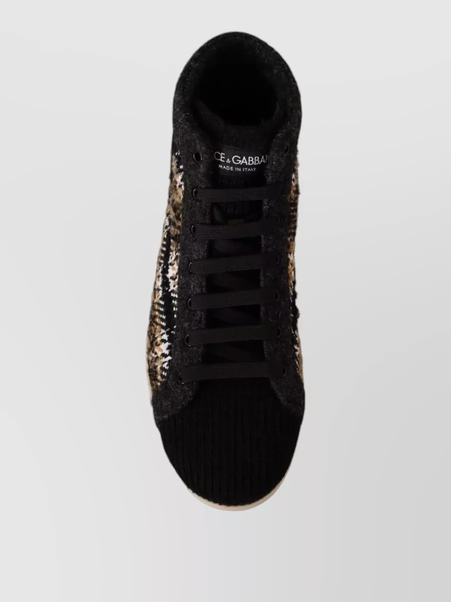 Dolce&Gabbana Plaid High-Top Sneakers