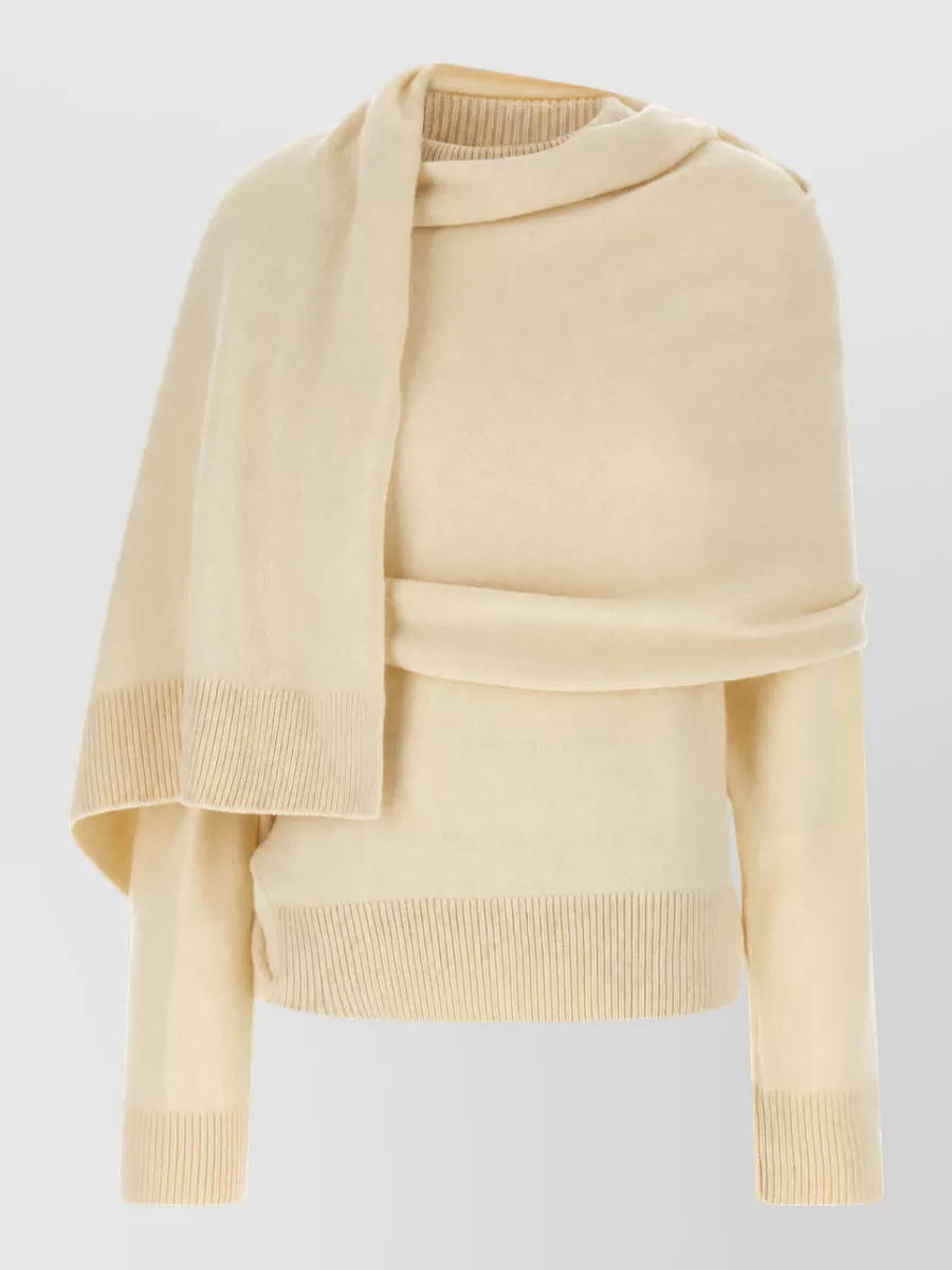 Armarium cashmere wool draped scarf-effect relaxed-fit sweater